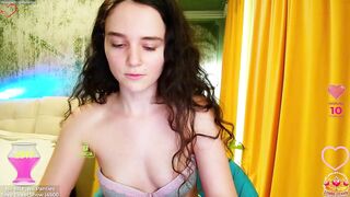 demurelixir - Young girl with small tits teasing in front of the camera