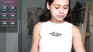 small_beautyx - The young woman is naked but covers herself with her hand