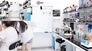 lab__ -Chinese nurse having fun at work