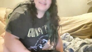 succubus_goddesss - curvy bitch shows off her hairy pussy and masturbates it