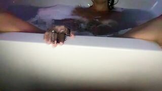 sayplsgdgrl -Slut bathes in the bathtub in front of the camera.